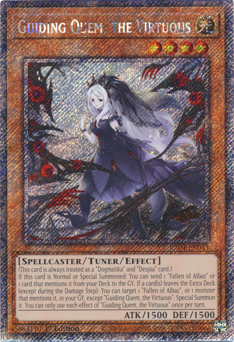 Guiding Quem, the Virtuous (Platinum Secret Rare) - RA04-EN043 - Platinum Secret Rare - 1st Edition