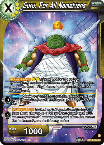 Guru, For All Namekians - BT19-107 - Common available at 401 Games Canada