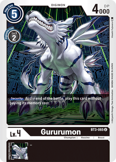 Gururumon - BT3-065 - Uncommon available at 401 Games Canada