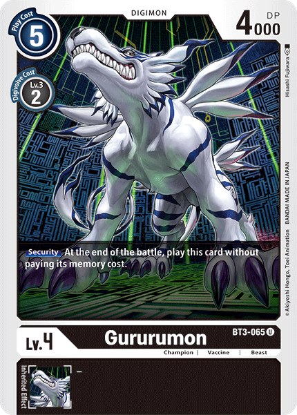 Gururumon - BT3-065 - Uncommon available at 401 Games Canada