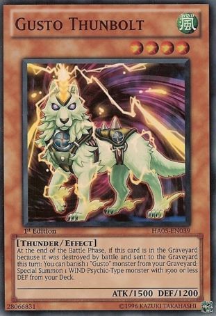 Gusto Thunbolt - HA05-EN039 - Super Rare - 1st Edition available at 401 Games Canada