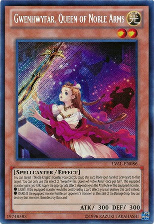 Gwenhwyfar, Queen of Noble Arms - LVAL-EN086 - Secret Rare - Unlimited available at 401 Games Canada