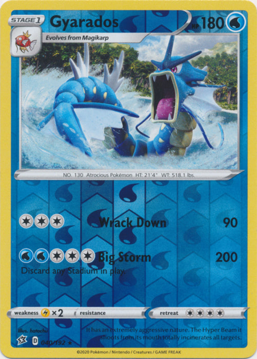 Gyarados - 040/192 - Holo Rare - Reverse Holo available at 401 Games Canada