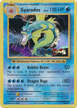 Gyarados - 34/108 - (Staff) Pre-Release Promo