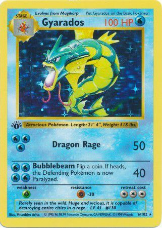 Gyarados - 6/102 - Holo - 1st Edition available at 401 Games Canada