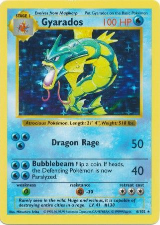 Gyarados - 6/102 - Holo - Shadowless available at 401 Games Canada