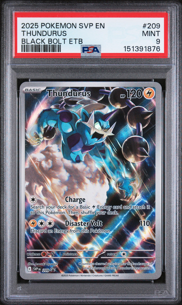 THUNDURUS (209) - POKEMON SVP EN-SV BLACK STAR PROMO - BLACK BOLT ETB - MINT 9