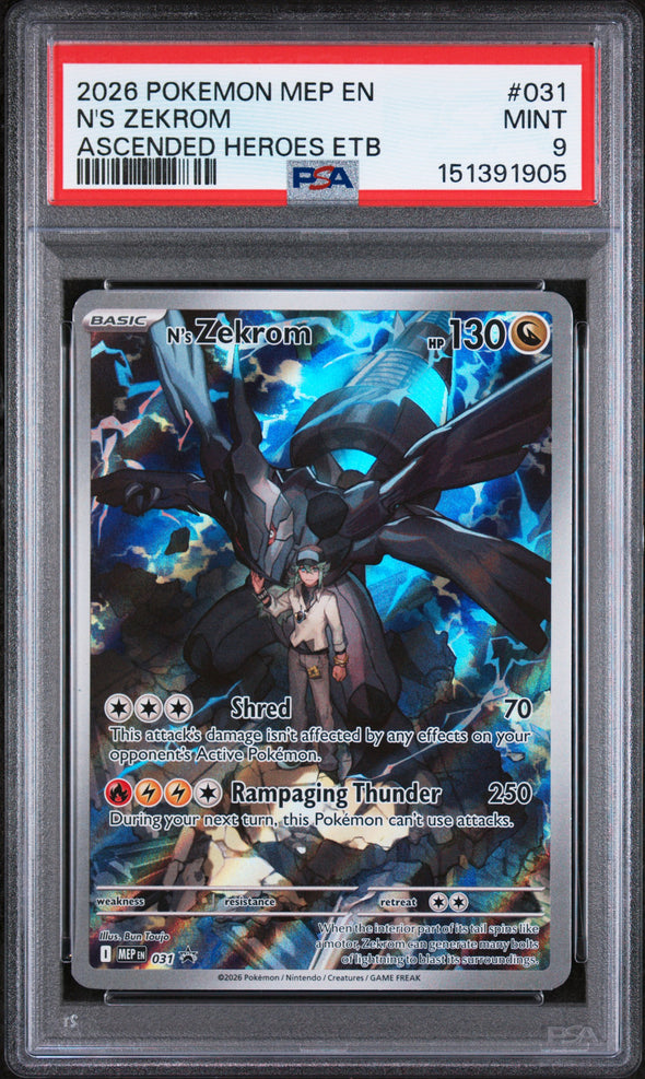 N'S ZEKROM (031) - POKEMON MEP EN-ME BLACK STAR PROMO - ASCENDED HEROES ETB - MINT 9