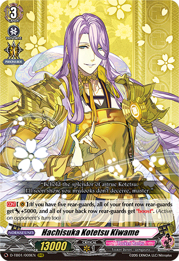 Hachisuka Kotetsu Kiwame - D-TB01/009 - Triple Rare available at 401 Games Canada