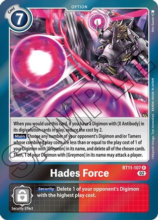 Hades Force - BT11-107 - Rare available at 401 Games Canada