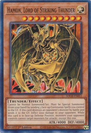 Hamon, Lord of Striking Thunder - SDCB-EN011 - Common - 1st Edition available at 401 Games Canada