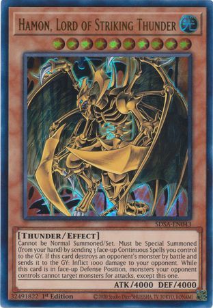 Hamon, Lord of Striking Thunder - SDSA-EN043 - Ultra Rare - 1st Edition available at 401 Games Canada