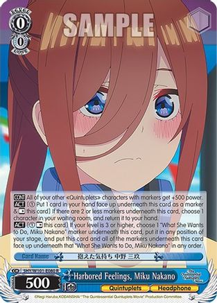 Harbored Feelings, Miku Nakano - 5HY/W101-E080 - Rare available at 401 Games Canada