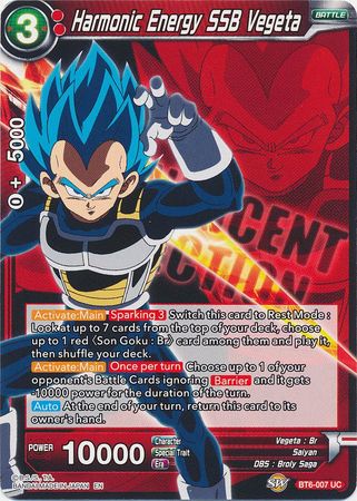 Harmonic Energy SSB Vegeta - BT6-007 - Uncommon (Magnificent Collection) available at 401 Games Canada