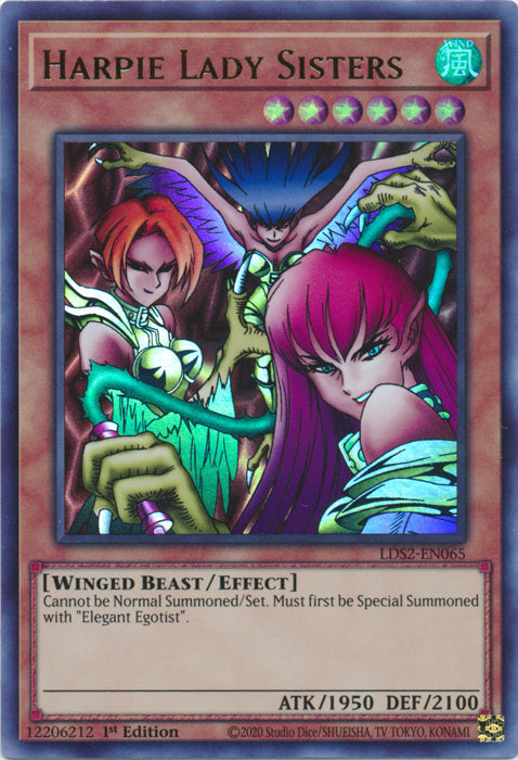 Harpie Lady Sisters (Purple) - LDS2-EN065 - Ultra Rare - 1st Edition available at 401 Games Canada