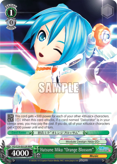 Hatsune Miku "Orange Blossom" - PD/S29-E032R - Triple Rare available at 401 Games Canada