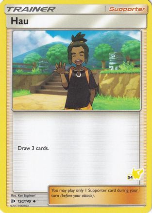 Hau (#54 Pikachu Stamped) - 120/149 - Promo available at 401 Games Canada