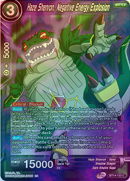 Haze Shenron, Negative Energy Explosion - BT14-133 - Common (FOIL) available at 401 Games Canada