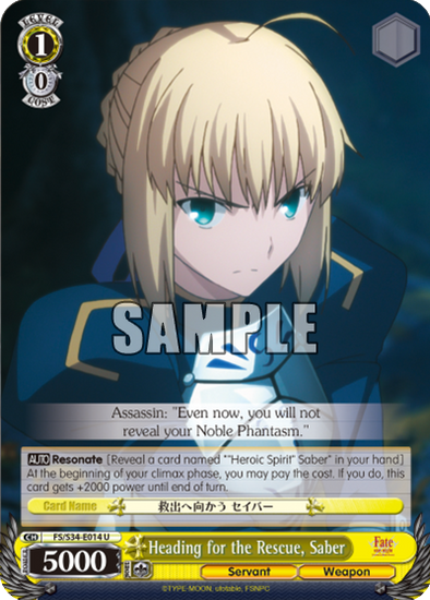 Heading for the Rescue, Saber - FS/S34-E014 - Uncommon available at 401 Games Canada