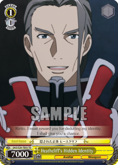 Heathcliff's Hidden Identity - SAO/S20-TE03 - Trial Deck available at 401 Games Canada