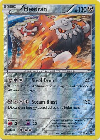 Heatran - 63/119 - Holo Rare - Reverse Holo available at 401 Games Canada