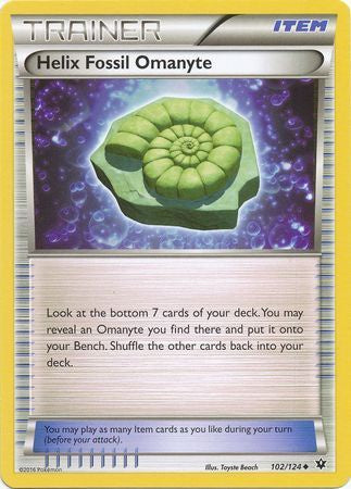 Helix Fossil Omanyte - 102/124 - Uncommon available at 401 Games Canada