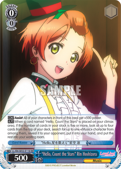 "Hello, Count the Stars" Rin Hoshizora - LL/EN-W02-E118 - Double Rare available at 401 Games Canada