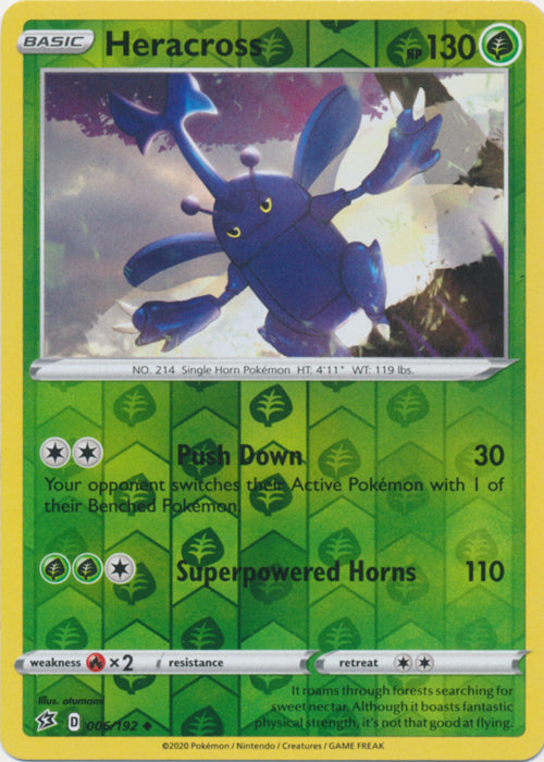 Heracross - 006/192 - Uncommon - Reverse Holo available at 401 Games Canada