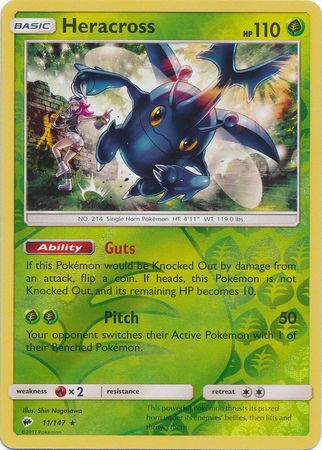 Heracross - 11/147 - Rare - Reverse Holo available at 401 Games Canada