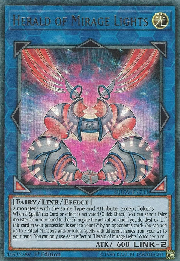Herald of Mirage Lights - DUOV-EN011 - Ultra Rare - 1st Edition available at 401 Games Canada
