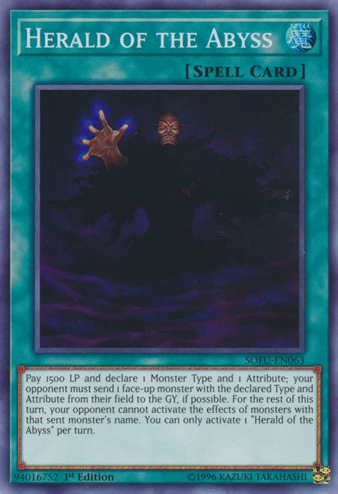 Herald of the Abyss - SOFU-EN063 - Super Rare - 1st Edition available at 401 Games Canada