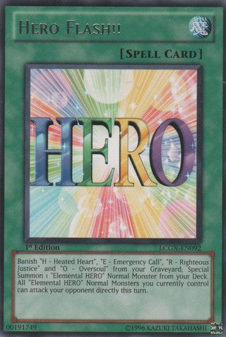 Hero Flash!! - LCGX-EN092 - Rare - 1st Edition available at 401 Games Canada