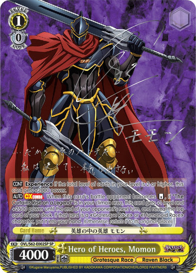 Hero of Heroes, Momon - OVL/S62-E002SP - Special Rare (Silver Signature) available at 401 Games Canada