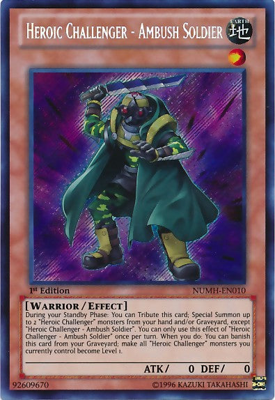 Heroic Challenger - Ambush Soldier - NUMH-EN010 - Secret Rare - 1st Edition available at 401 Games Canada