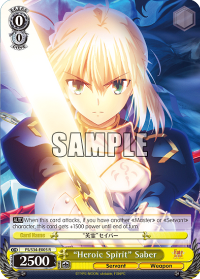 "Heroic Spirit" Saber - FS/S34-E005 - Rare available at 401 Games Canada