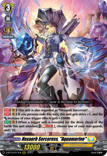 Hexaorb Sorceress, 'Aquamarine' - D-BT10/011 - Triple Rare available at 401 Games Canada