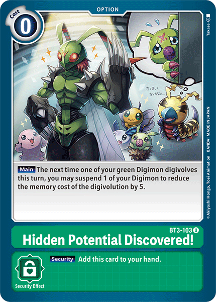 Hidden Potential Discovered! - BT3-103 - Uncommon available at 401 Games Canada