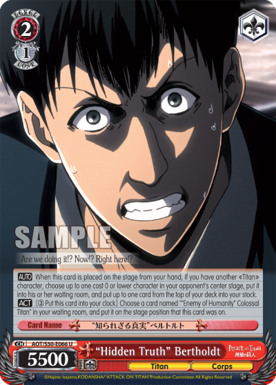 "Hidden Truth" Bertholdt - AOT/S50-E066 - Uncommon available at 401 Games Canada