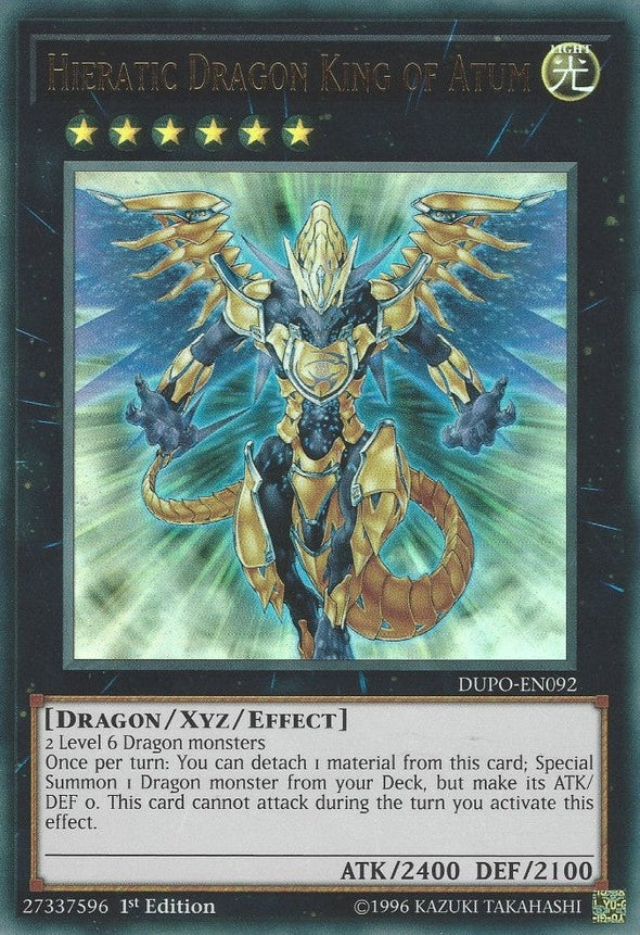 Hieratic Dragon King of Atum - DUPO-EN092 - Ultra Rare - 1st Edition available at 401 Games Canada