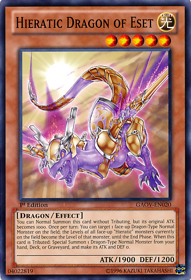 Hieratic Dragon of Eset - GAOV-EN020 - Common - 1st Edition available at 401 Games Canada