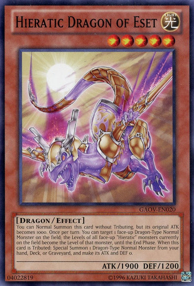 Hieratic Dragon of Eset - GAOV-EN020 - Common - Unlimited available at 401 Games Canada