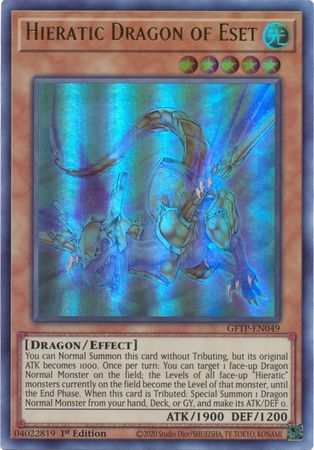 Hieratic Dragon of Eset - GFTP-EN049 - Ultra Rare - 1st Edition available at 401 Games Canada