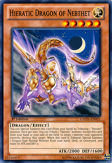 Hieratic Dragon of Nebthet - GAOV-EN021 - Common - 1st Edition available at 401 Games Canada