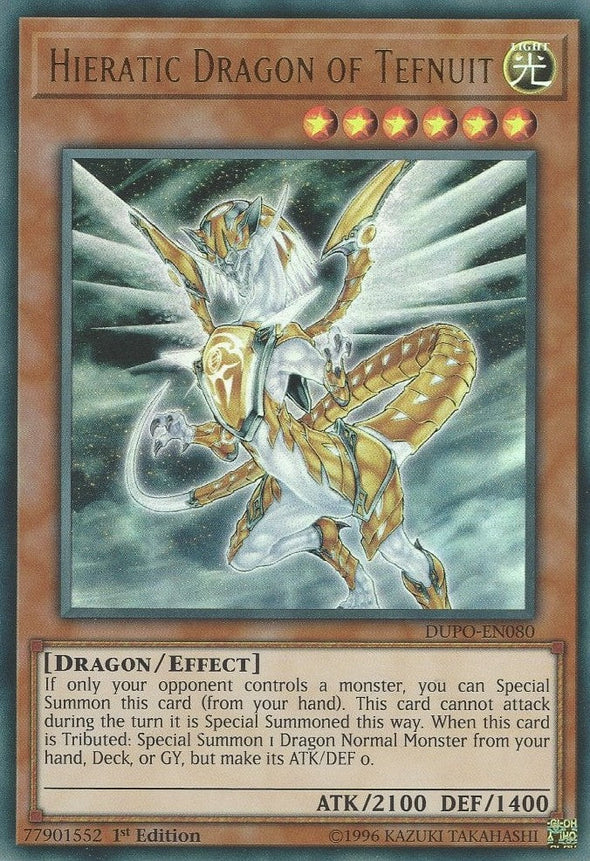 Hieratic Dragon of Tefnuit - DUPO-EN080 - Ultra Rare - 1st Edition available at 401 Games Canada