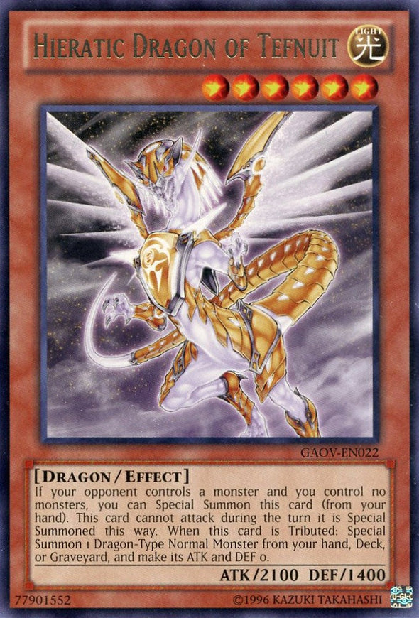 Hieratic Dragon of Tefnuit - GAOV-EN022 - Rare - Unlimited available at 401 Games Canada