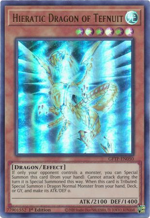 Hieratic Dragon of Tefnuit - GFTP-EN050 - Ultra Rare - 1st Edition available at 401 Games Canada
