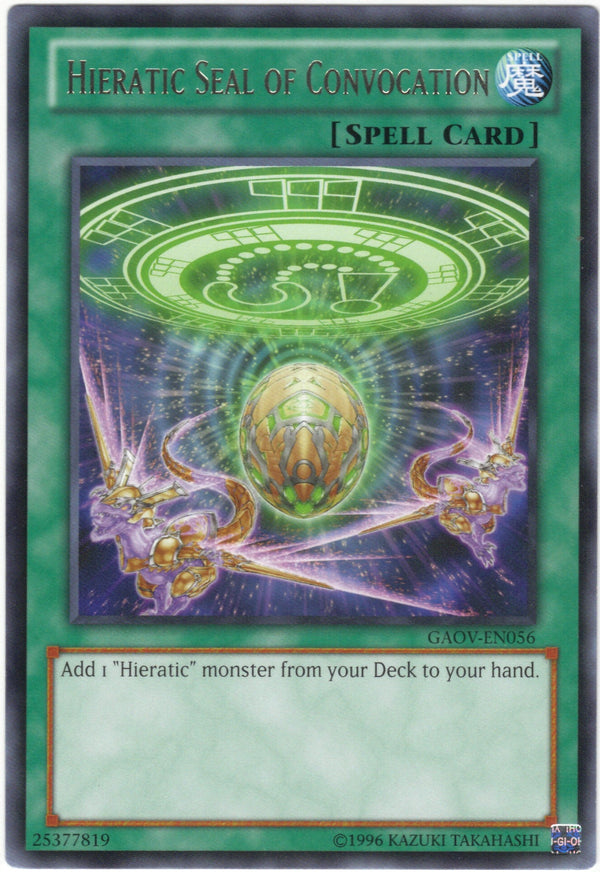 Hieratic Seal of Convocation - GAOV-EN056 - Rare - Unlimited available at 401 Games Canada