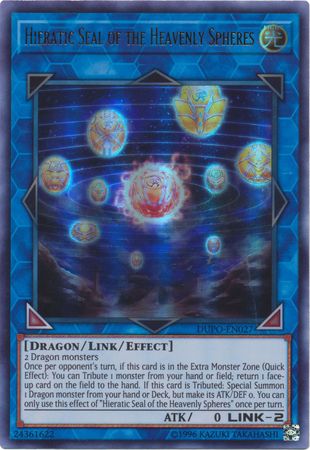 Hieratic Seal of the Heavenly Spheres - DUPO-EN027 - Ultra Rare - Unlimited available at 401 Games Canada