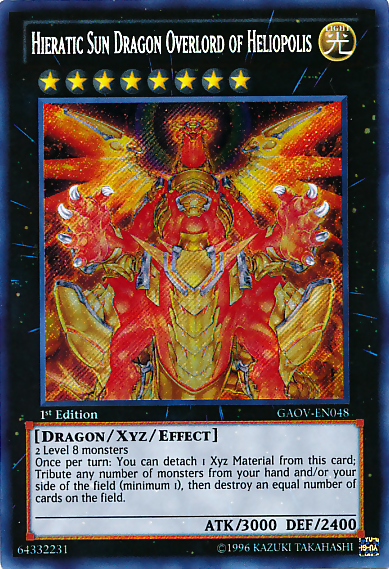 Hieratic Sun Dragon Overlord of Heliopolis - GAOV-EN048 - Secret Rare - 1st Edition available at 401 Games Canada