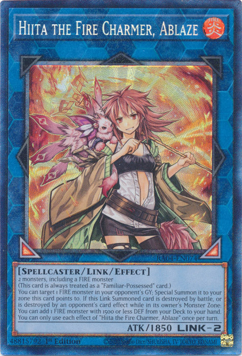 Hiita the Fire Charmer, Ablaze (PCR) - RA04-EN074 - Prismatic Collector's Rare - 1st Edition